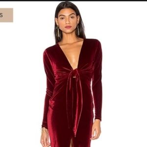 LPA Dress 45 in Merlot Velvet Holiday - REVOLVE